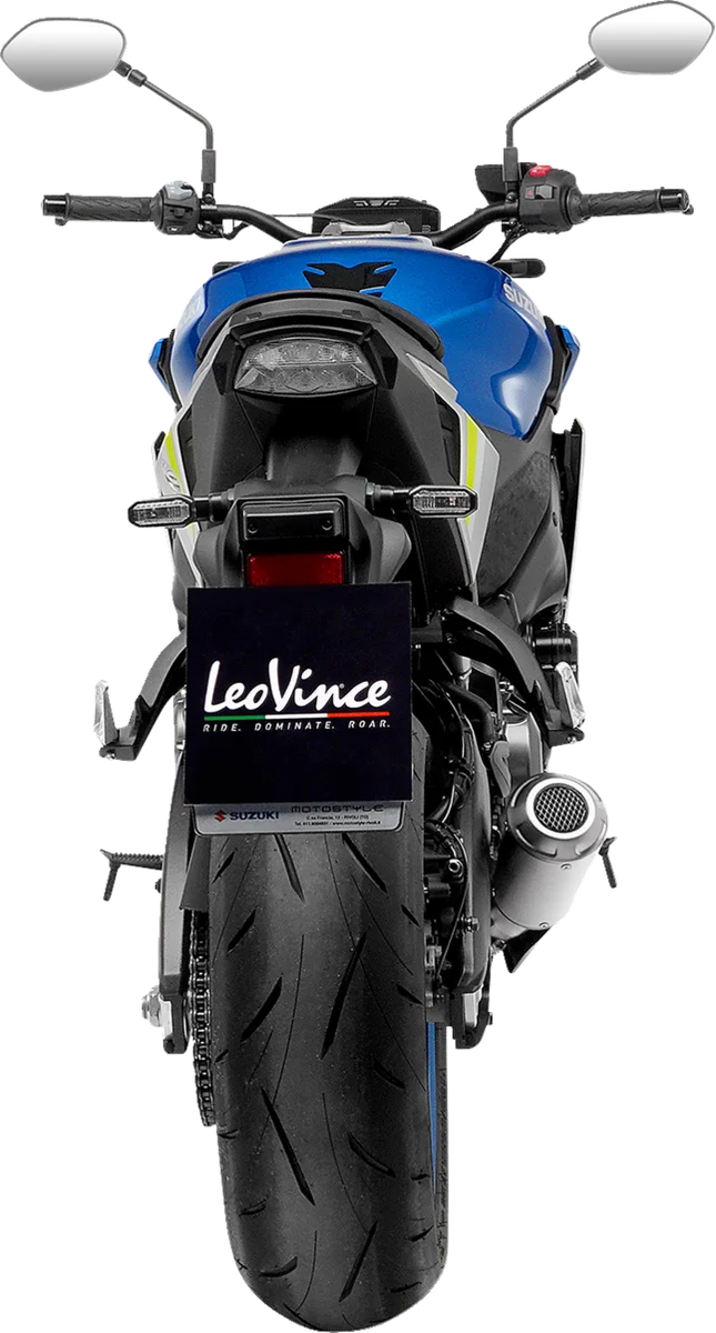 LeoVince LV-10 Slip-On Muffler - Stainless Steel 15245 - Back View
