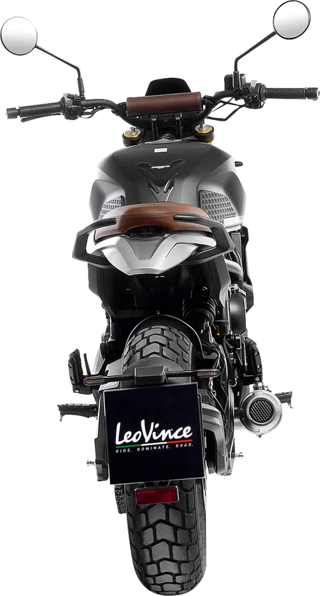 LeoVince LV-10 Slip-On Muffler - Stainless Steel 15267U - Back View