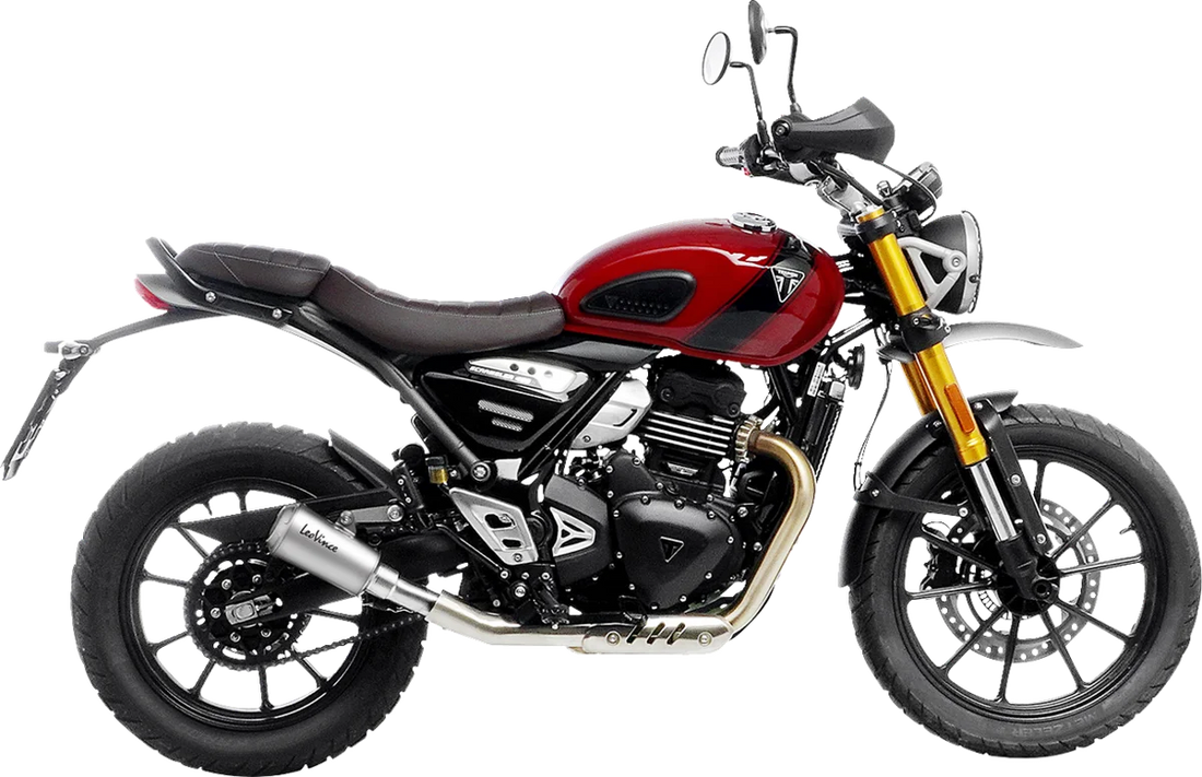 LeoVince LV-10 Slip-On Muffler - Stainless Steel - Scrambler/Speed 400 15268U - Side View