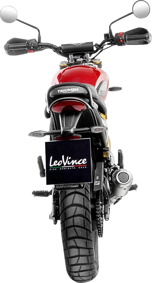 LeoVince LV-10 Slip-On Muffler - Stainless Steel - Scrambler/Speed 400 15268U - Back View