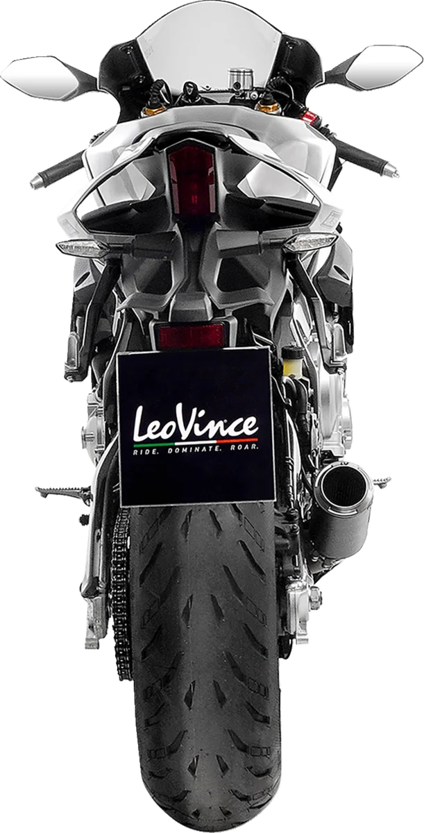 LeoVince LV Corsa Slip-On Muffler - Carbon Fiber 15408CU - Back View