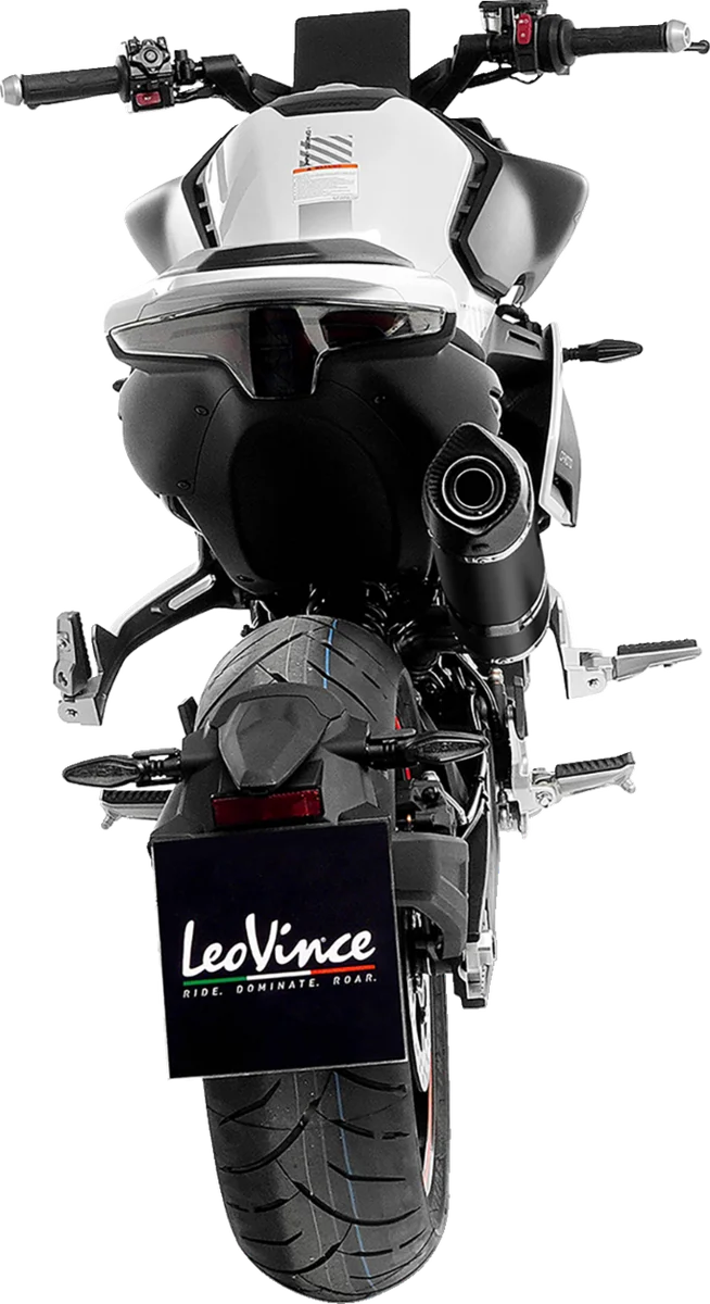 LeoVince LV One EVO Slip-On Muffler - Black 14444EBU - Back View