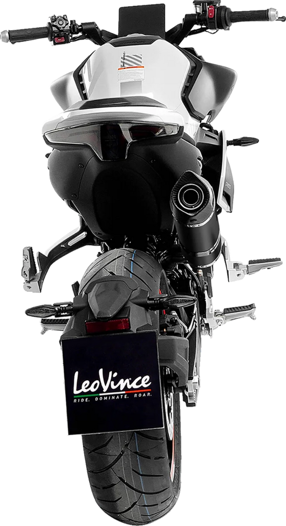 LeoVince LV One EVO Slip-On Muffler - Black 14444EBU - Back View