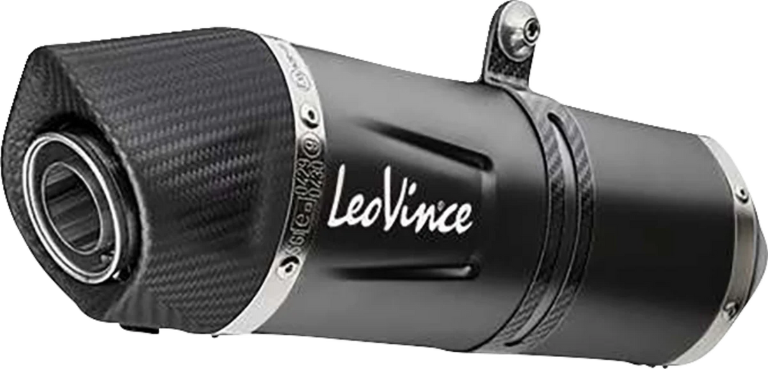LeoVince LV One EVO Slip-On Muffler - Black - Stainless Steel 14446EBU - Side View