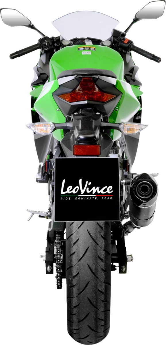 LeoVince LV One EVO Slip-On Muffler - Carbon Fiber 14260EU - Back View