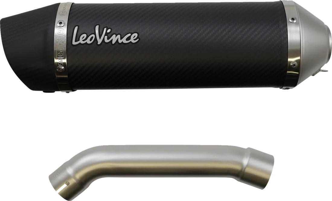 LeoVince LV One EVO Slip-On Muffler - Carbon Fiber 14394EU - Back View