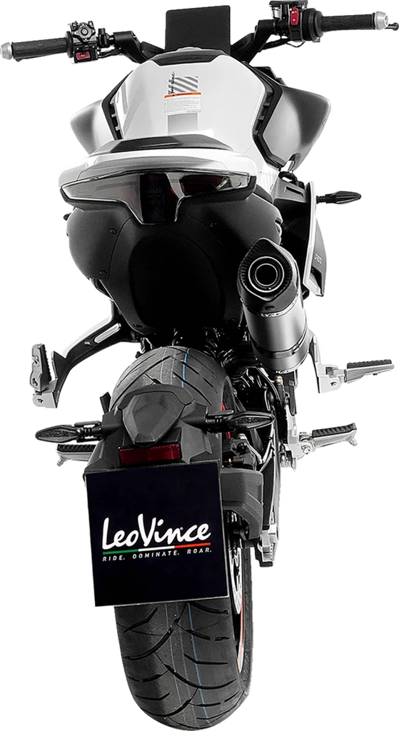 LeoVince LV One EVO Slip-On Muffler - Silver 14444EU - Back View