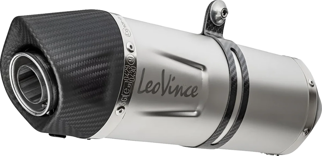 LeoVince LV One EVO Slip-On Muffler - Silver - Stainless Steel 14446EU - Side View