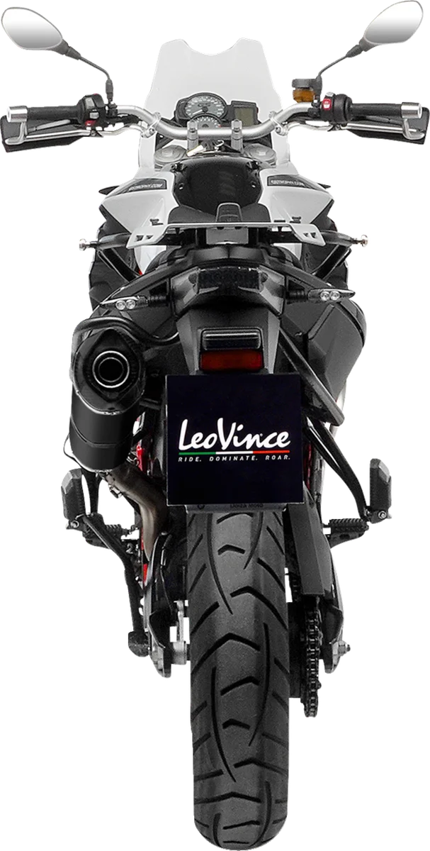 LeoVince LV One Evo Slip-On Muffler - Black Edition 14383EBU - Back View