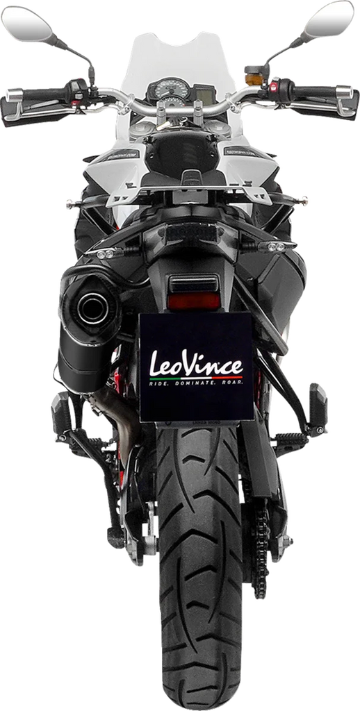 LeoVince LV One Evo Slip-On Muffler - Black Edition 14383EBU - Back View