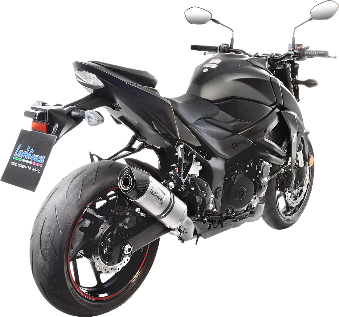 LeoVince LV One Evo Slip-On Muffler - Stainless Steel 14175EU - Back View