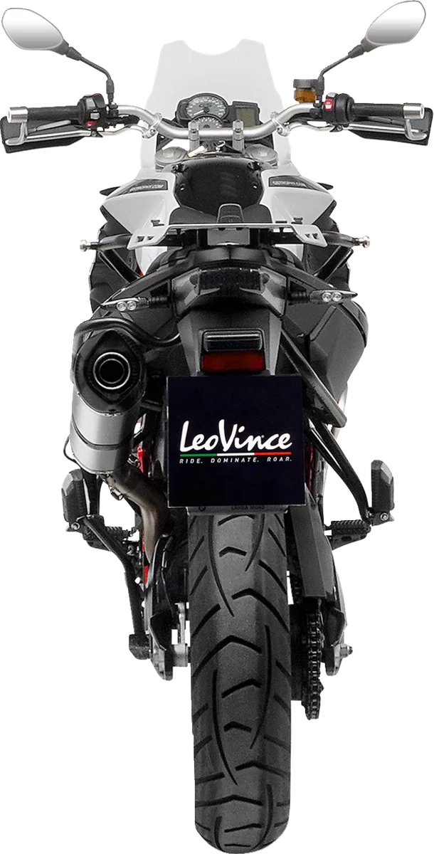 LeoVince LV One Evo Slip-On Muffler - Stainless Steel 14383EU - Back View