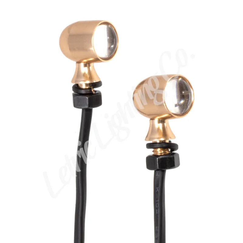 Letric Lighting 12mm Mini Red Running Red Turn Signal LED - Gold Anodized - Main Product View