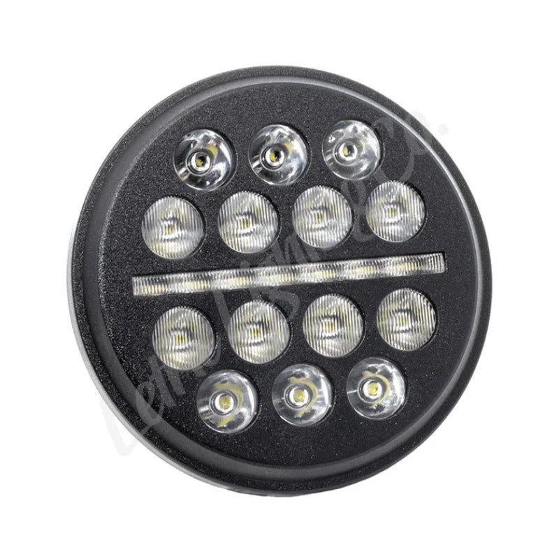 Letric Lighting 5.75? LED Black Buck-Shot Style mini-multi Headlight - Side View