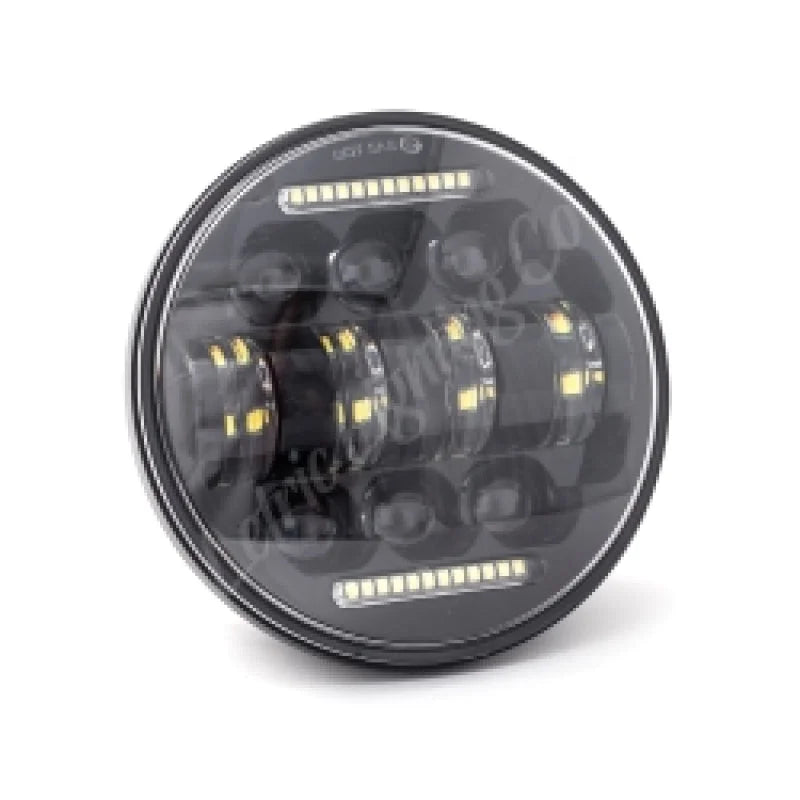Letric Lighting 5.75? LED Black Diez 10-LED Headlight Dual Horizontal DRL - Side View