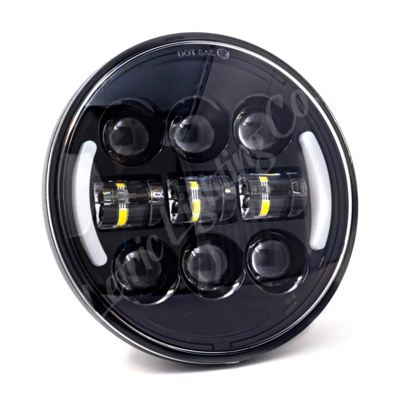Letric Lighting 5.75in Intgrd W/Swtchbk T/S Blk - Side View