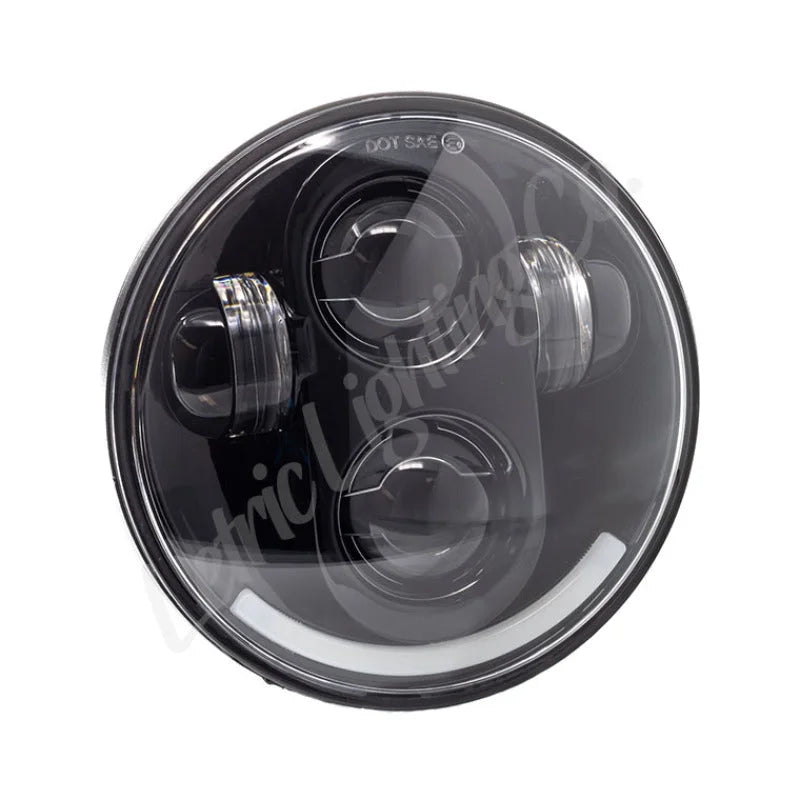 Letric Lighting 5.75" LED Black Premium Headlight - Side View