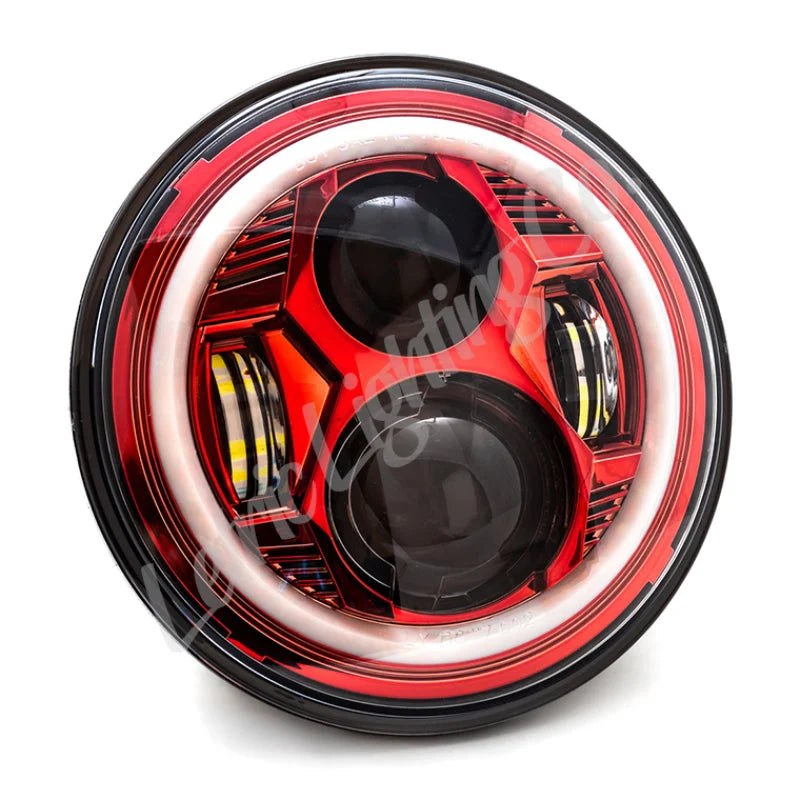 Letric Lighting 7? Red Color Collection LED Headlamp with Full Halo - Main Product View
