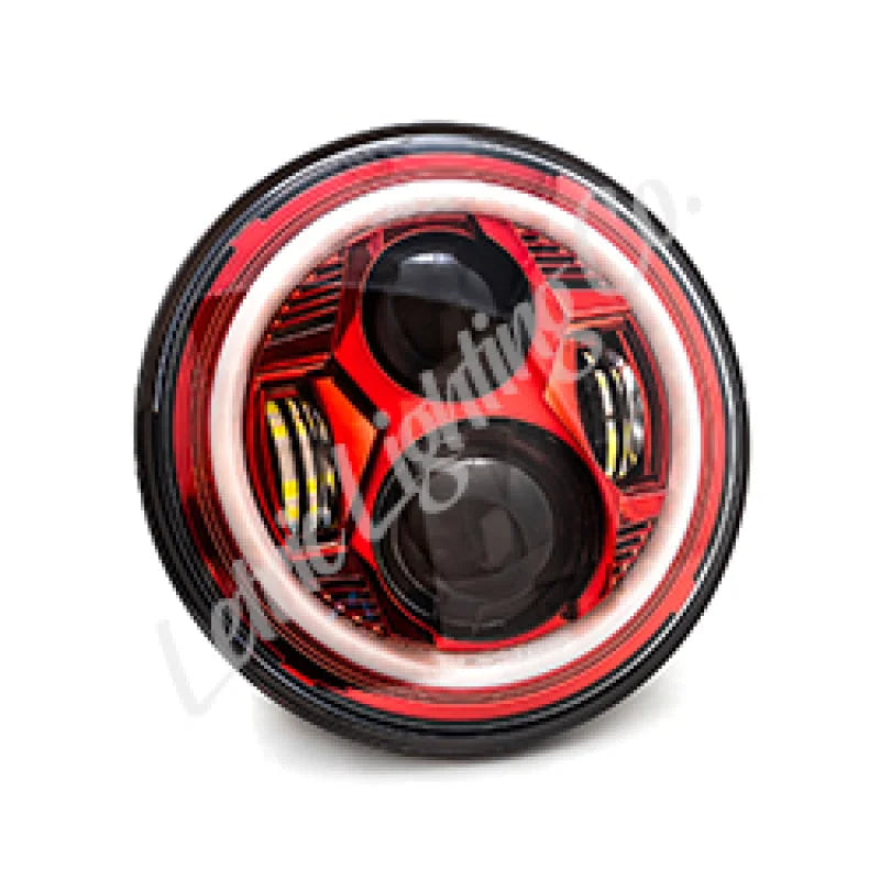 Letric Lighting 7? Red Color Collection LED Headlamp with Full Halo - Side View