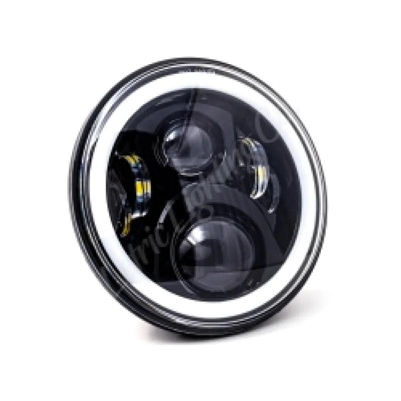 Letric Lighting 7in Led Black Full-Halo Indian - Side View