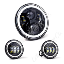 Load image into Gallery viewer, Letric Lighting 7in Led Black Full-Halo Indian - Side View