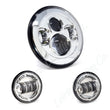 Load image into Gallery viewer, Letric Lighting 7in Led Hdlght W/Pass Lmps Chr - Side View