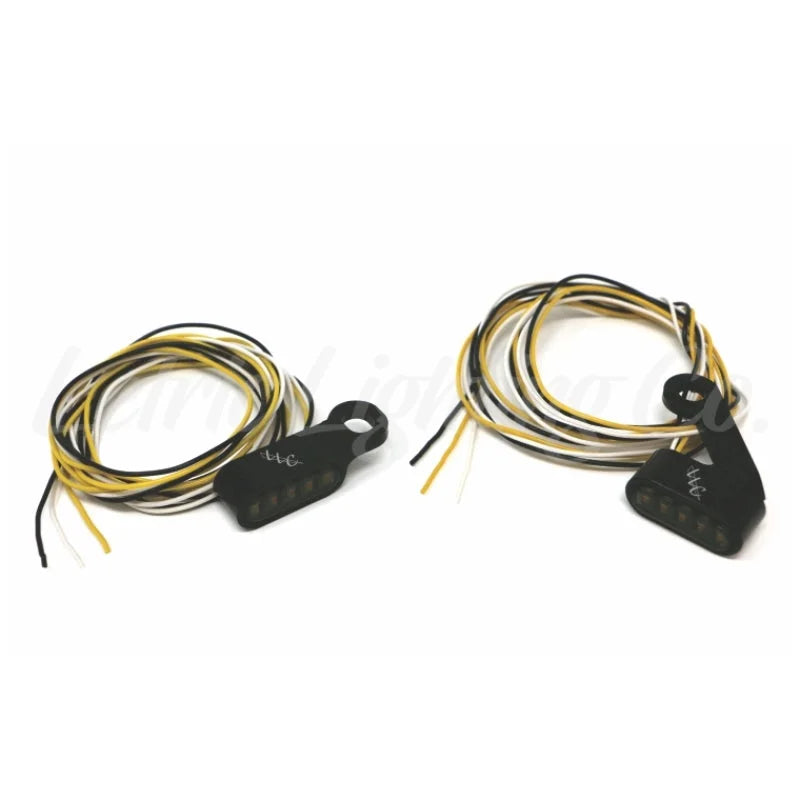 Letric Lighting Black Mini Mirror Mounted Front LED Turn Signals - Black - Main Product View