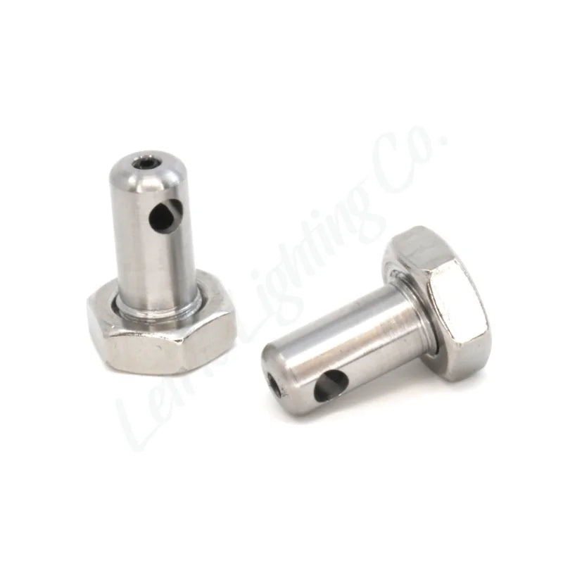 Letric Lighting Front Mirror Stem Mount for 45-Caliber MINI LEDs - Polished Stainless Steel - Side View
