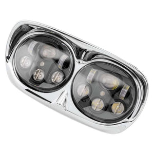 Letric Lighting LED Headlight Dual 5.75in Black/Chrome fits 1998-2010 Harley-Davidson FLTR Road / 1998-2006 Harley-Davidso...