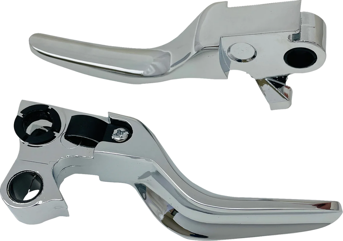 Lever Set - Short - Black DragSpecialties H07-0595SMB - Side View
