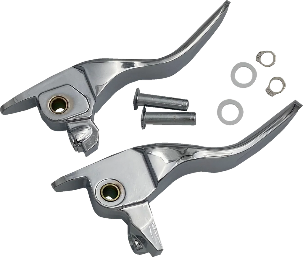 Lever Set - Short - Chrome DragSpecialties H07-0595S - Main Product View