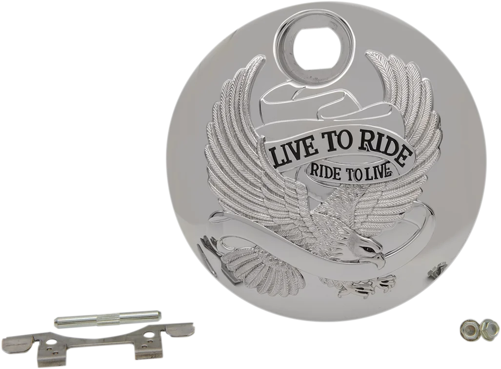 "Live to Ride" Console Door - Chrome DragSpecialties T22-0151CA - Side View
