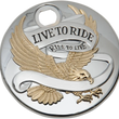 Load image into Gallery viewer, "Live to Ride" Console Door - Chrome with Gold DragSpecialties T22-0150CGA - Main Product View