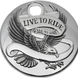 Load image into Gallery viewer, "Live to Ride" Console Door - Chrome with Gold DragSpecialties T22-0150CGA - Detail View
