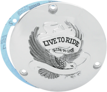 Load image into Gallery viewer, Live to Ride Derby Cover - 3 Hole - Gold DragSpecialties 33-0010DA - Detail View
