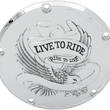 Load image into Gallery viewer, Live to Ride Derby Cover - 6-Hole - Chrome DragSpecialties 33-0067CG - Detail View