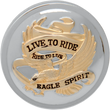 Load image into Gallery viewer, "Live to Ride" Gas Cap - Non-Vented - Chrome with Gold DragSpecialties 72646 - Main Product View