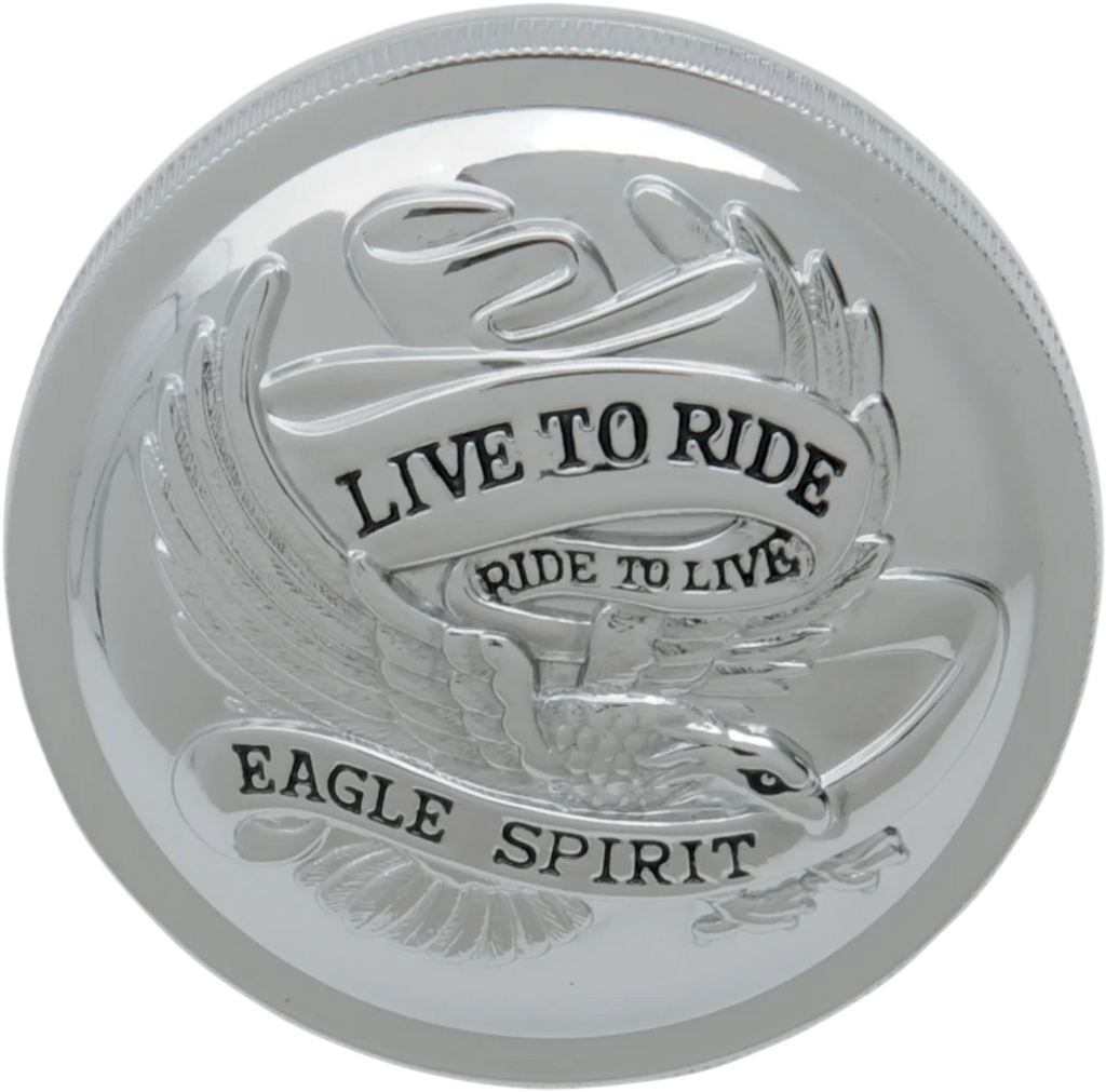 "Live to Ride" Gas Cap - Vented - Chrome DragSpecialties 72644 - Main Product View