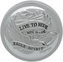Load image into Gallery viewer, "Live to Ride" Gas Cap - Vented - Chrome DragSpecialties 72644 - Main Product View