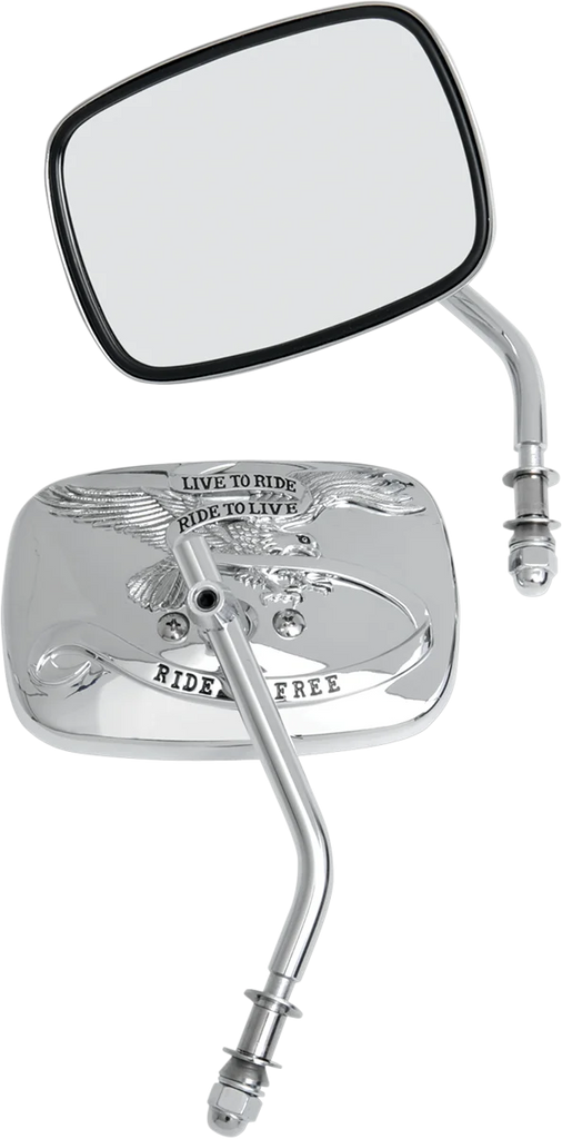 Live to Ride Mirrors - Chrome - Pair DragSpecialties M60-0007C - Main Product View