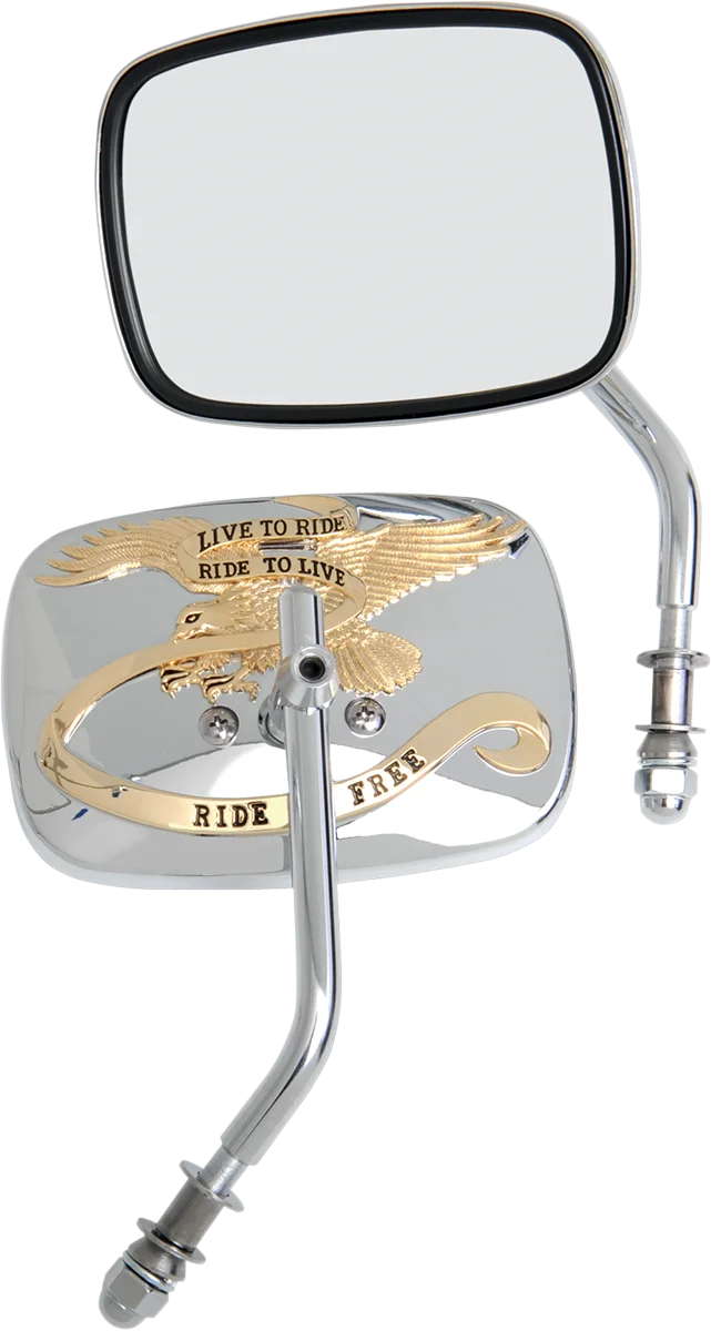 Live to Ride Mirrors - Chrome - Pair DragSpecialties M60-0007C - Side View