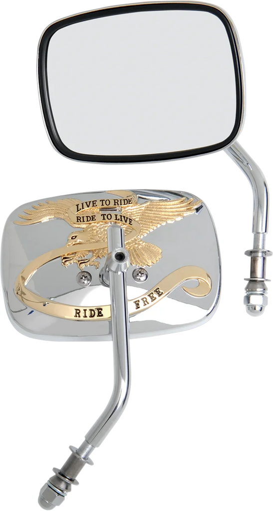 Live to Ride Mirrors - Chrome - Pair DragSpecialties M60-0007C - Side View