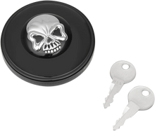 Load image into Gallery viewer, Locking Gas Cap - Skull - Non-Vented - Gloss Black DragSpecialties 03-0320ABS-B - Main Product View