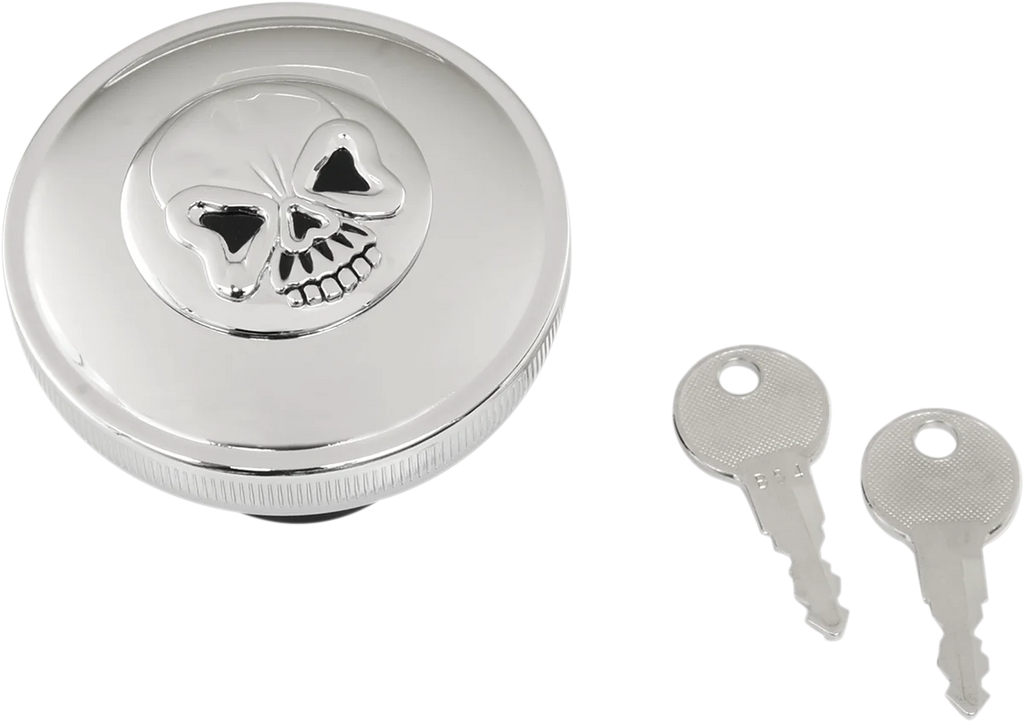 Locking Gas Cap - Skull - Vented - Chrome DragSpecialties 03-0320AS-A - Main Product View