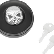 Load image into Gallery viewer, Locking Gas Cap - Skull - Vented - Gloss Black DragSpecialties 03-0320ABS-A - Main Product View