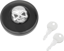 Load image into Gallery viewer, Locking Gas Cap - Skull - Vented - Gloss Black DragSpecialties 03-0320ABS-A - Main Product View