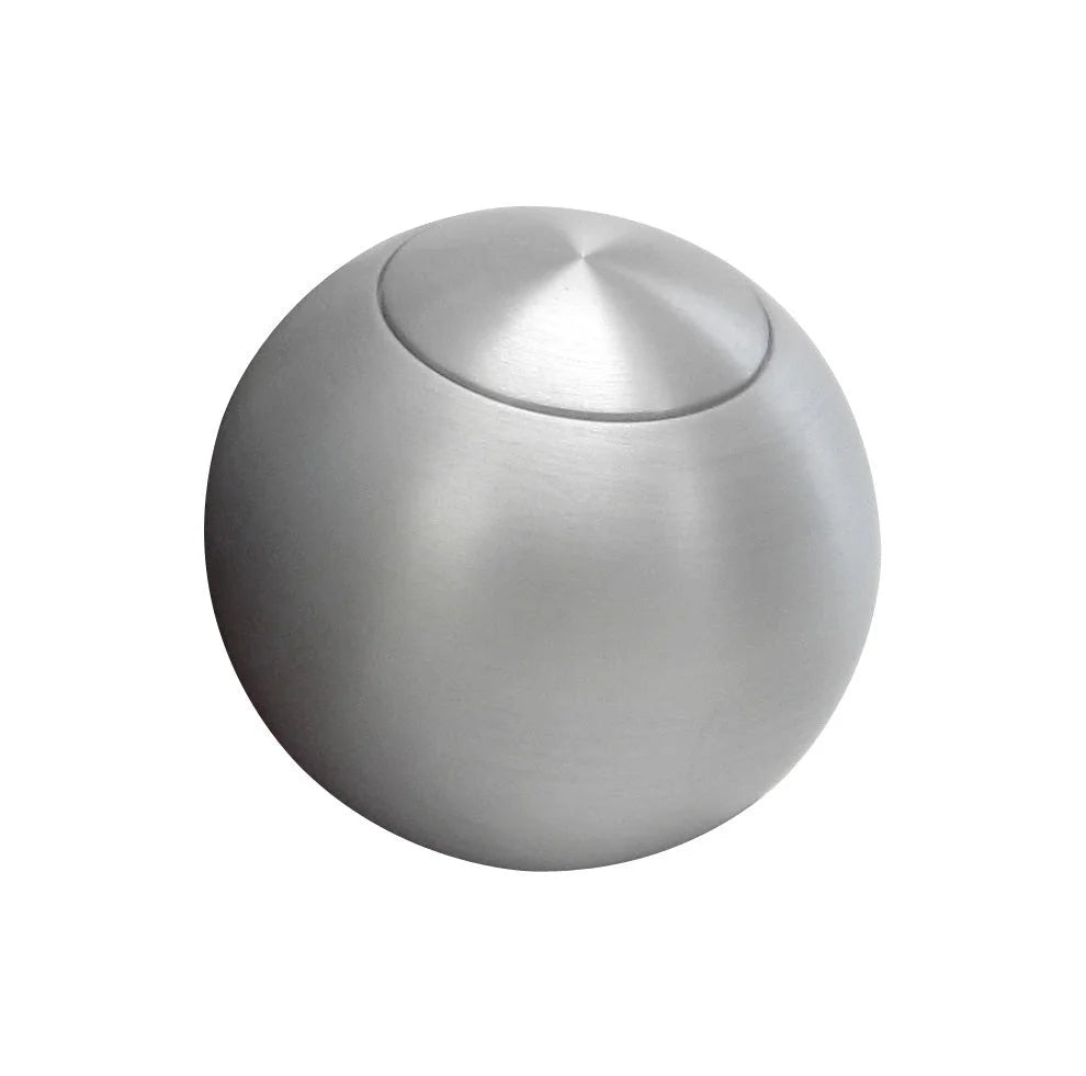 Lokar 2in Shift Knob Solid Round Brushed w/Button