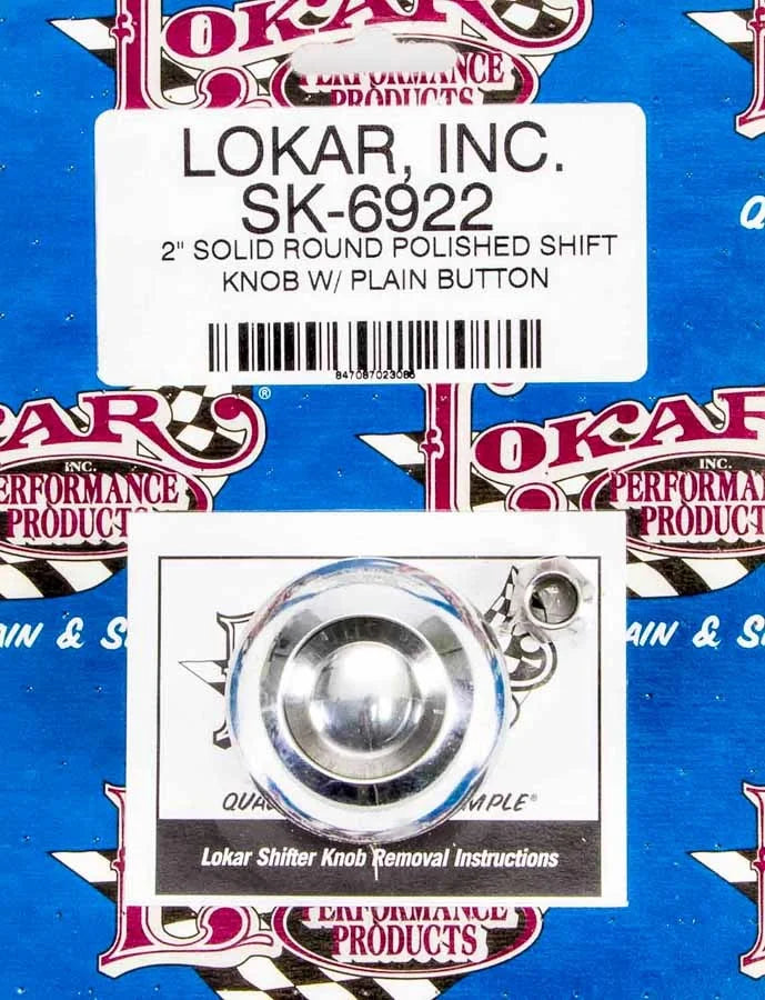 Lokar 2in Shift Knob Solid Round Polished w/Button
