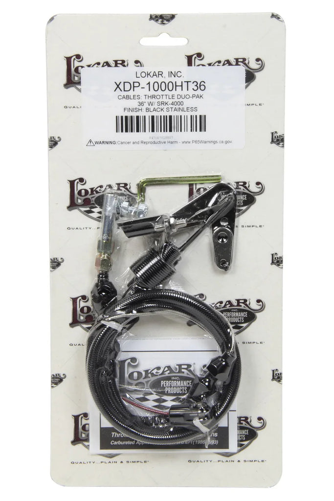 Lokar 36in Duo Pack Throttle Cable Black