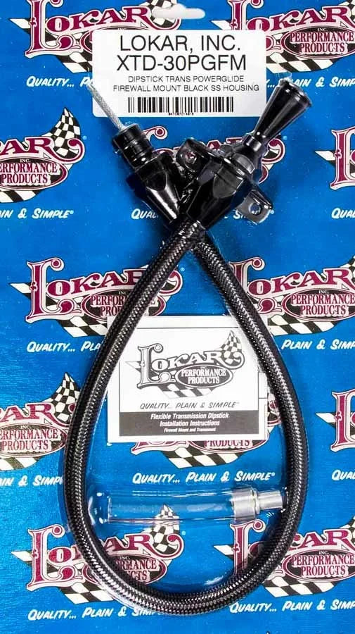 Lokar Black Trans Dipstick GM P/G Firewall Mount